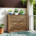 Coffrage en Bois pour Climatiseur Extérieur - Marron - Décoratif et Pratique