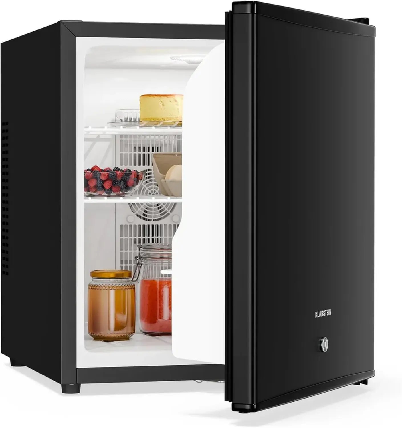 Réfrigérateur Mini KLARSTEIN 44L - Silencieux, Porte en Verre, Serrure Sécurisée, Clayettes Ajustables