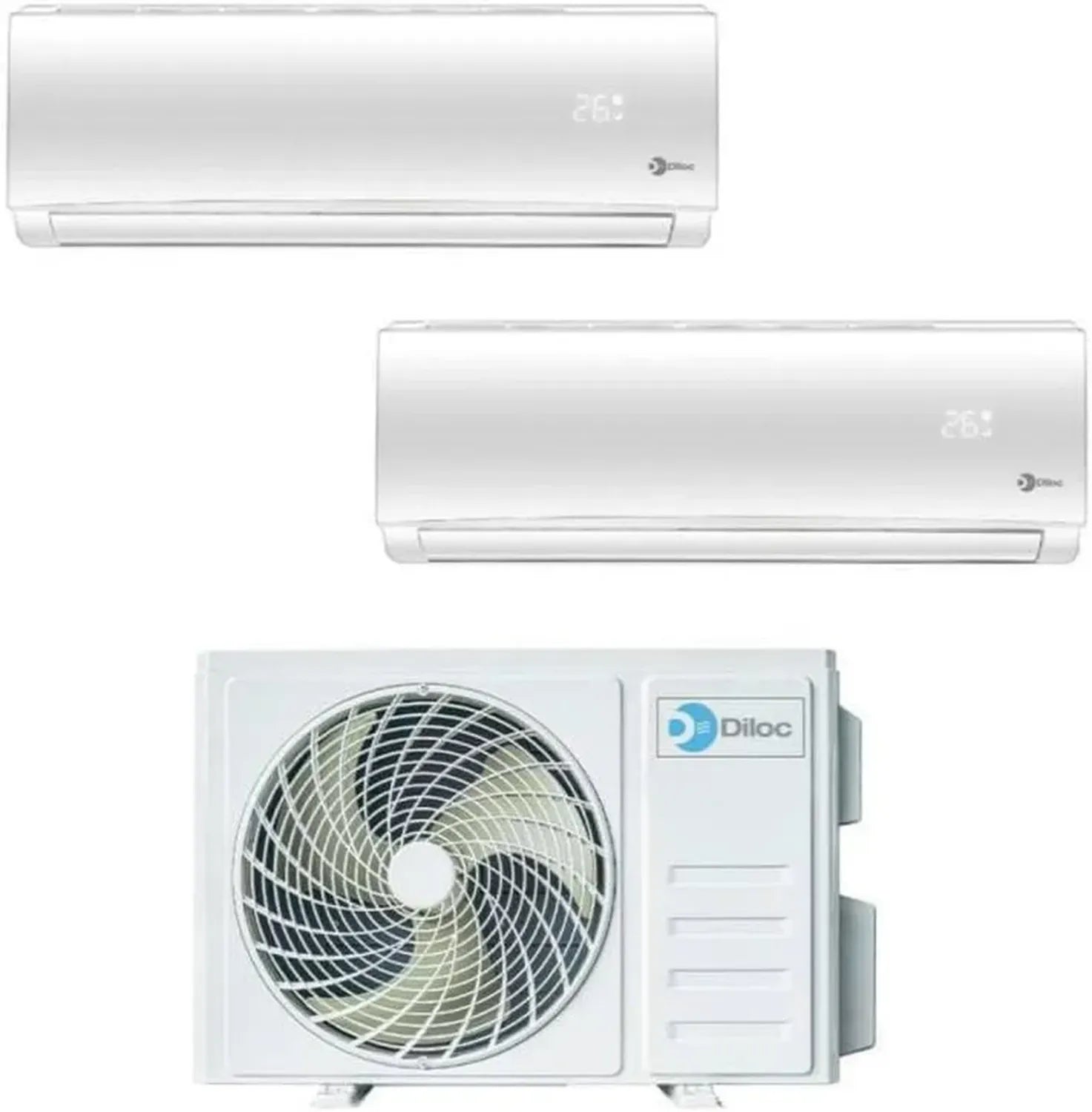 Climatiseur Inverter Monosplit Diloc Over 12000 BTU R32 A+++ avec Wifi et Pompe à Chaleur