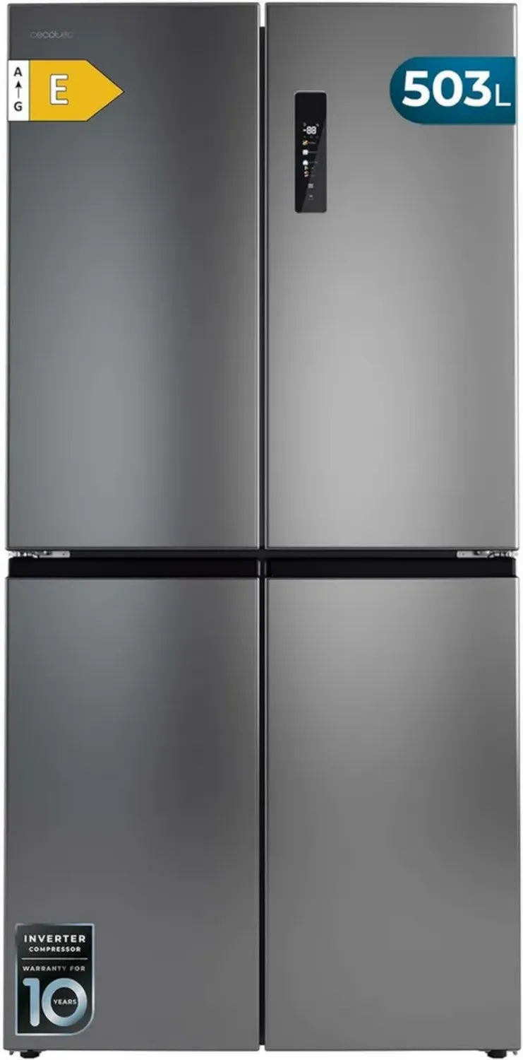 Réfrigérateur 4 Portes No Frost Cecotec 503L Inox avec Système MetalFlex et Compresseur Inverter