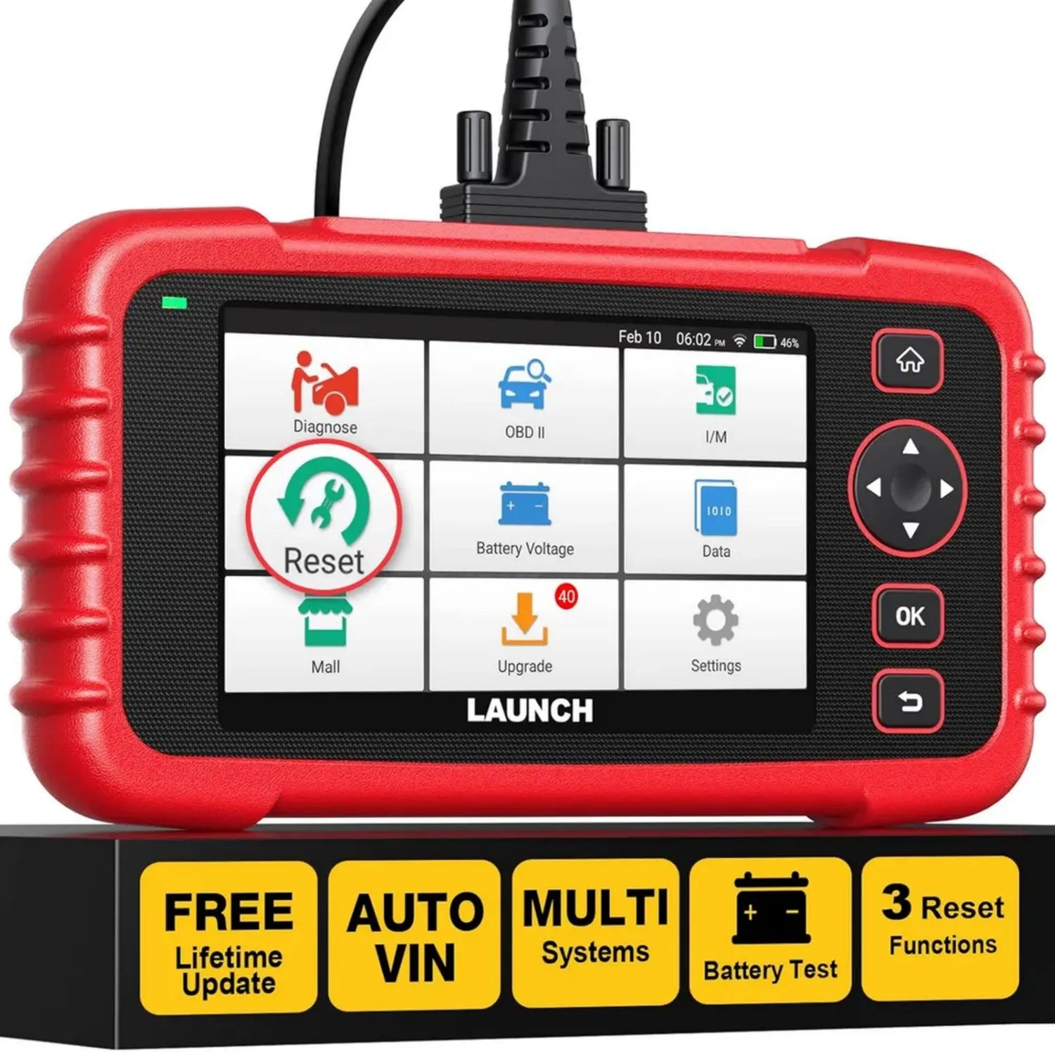 Outil Diagnostic Auto Launch CRP123X Multimarque avec Réinitialisations Multiples