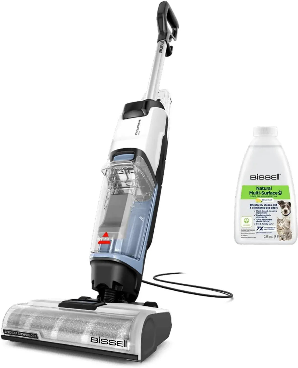 Bissell CrossWave Edge - Nettoyeur Multi-Surface avec Auto-Nettoyage, Aspirateur Laveur pour Sols Durs et Tapis, Câble 7,5m