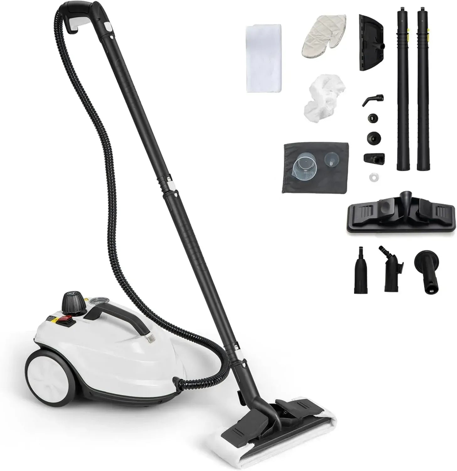 Nettoyeur Vapeur SOARS 2000W, 14 Accessoires, 5 Bars de Pression, Température 160°C, Chauffe en 8 Min, Réservoir 1.8L, Pour Sols et Surfaces 108 m² (Blanc)