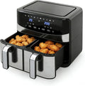 Friteuse à Air 8L 2100W, Double Compartiment, Idéale pour 8 Personnes, 10 Modes, Température 40-200°C, Panier Compatible Lave-Vaisselle