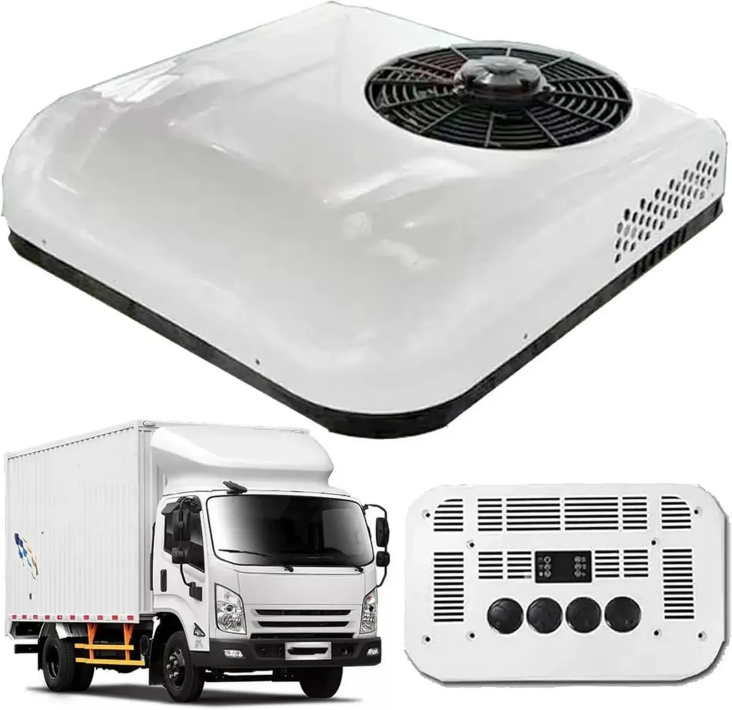 Climatiseur Portable 12V/24V pour Caravane et Camping-Car, Toit DC Électrique, Léger et Compact