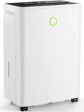 Déshumidificateur Électrique 12L/Jour avec Compresseur Silencieux, Drainage Continu et Capteur Automatique, Minuterie 24H pour Maison et Bureau