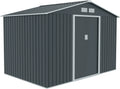 Grand abri de jardin métallique 277x191x192cm avec toit à double pente, couleur anthracite