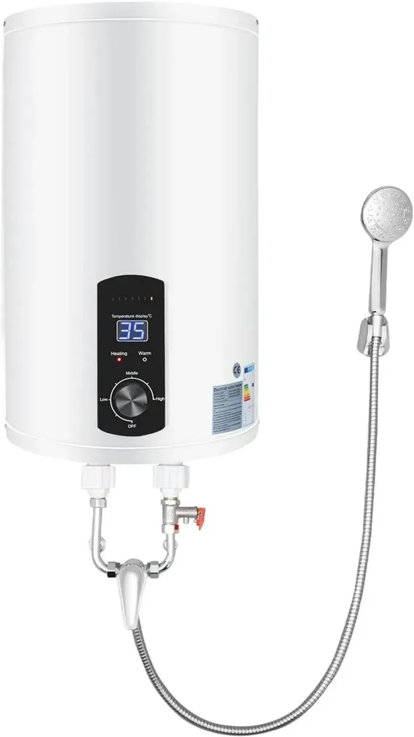 Chauffe-eau Électrique 30L 2000W Mural - IPX4 - Écran LED et Douchette à Main