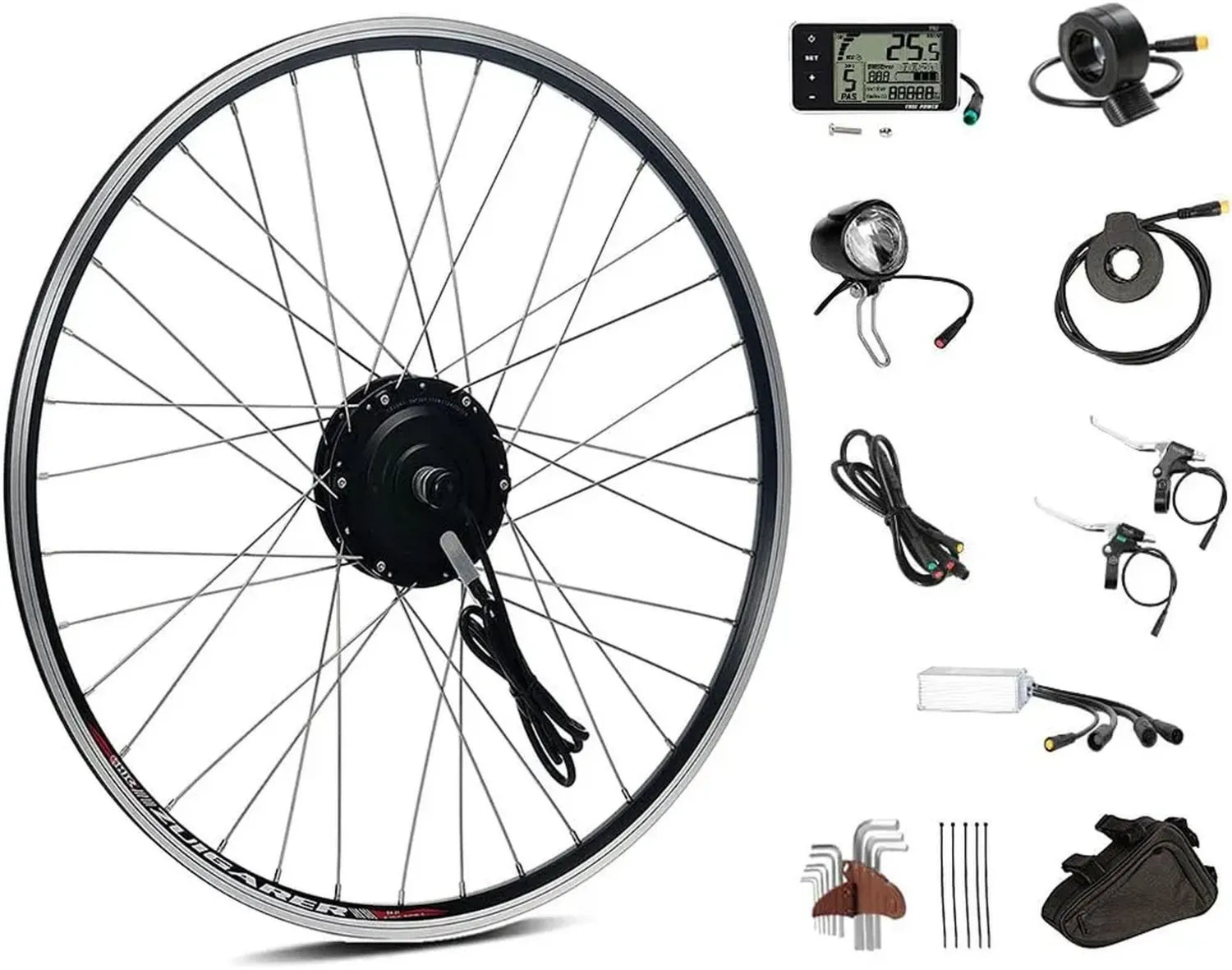 Kit de Conversion Vélo Électrique SEASON 36V 250W, Roue Avant pour Vélos 20'' à 700C