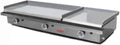 Plancha professionnelle à gaz 80 cm Acier laminé - Double zone pour bar et restaurant