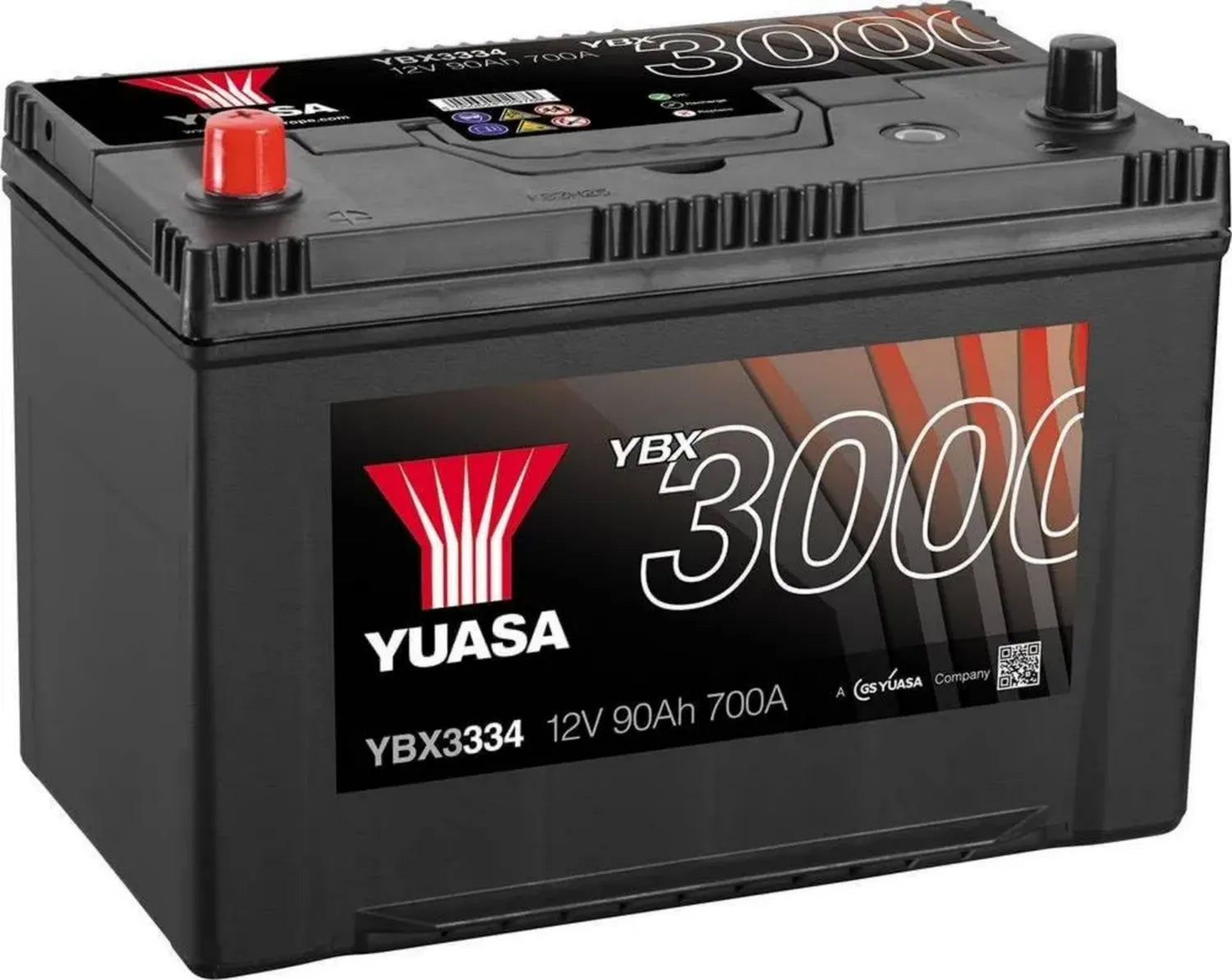 Batterie YUASA 95Ah 720A YBX3334 Dimensions 303x174x222mm
