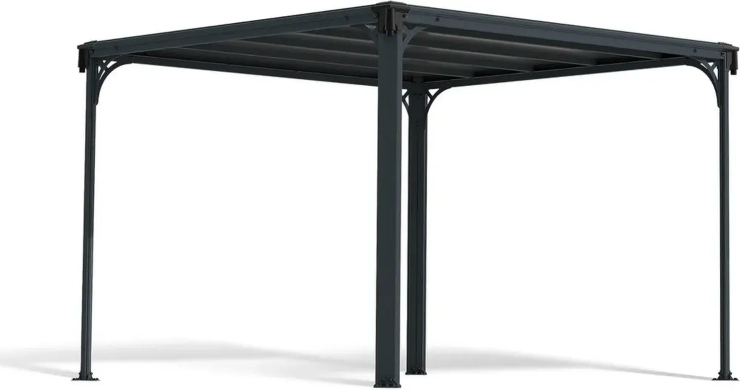 Tonnelle Milano - Aluminium et Polycarbonate, 309x309cm, Gris Anthracite