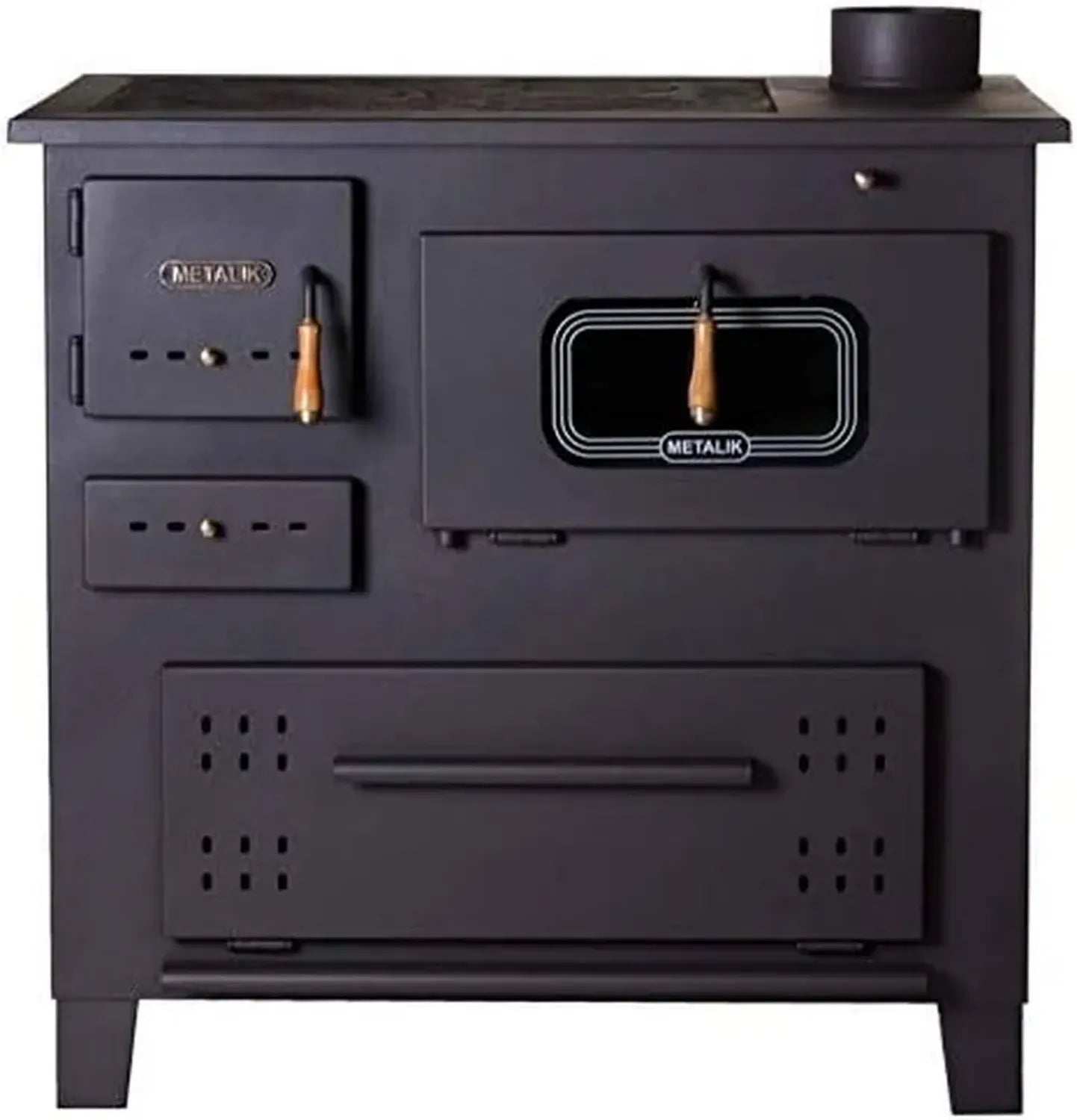 Poêle à bois Prity, puissance 13 kW, avec plaque en fonte