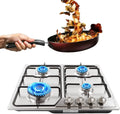 Plaque de Cuisson à Gaz 4 Feux 23'' en Acier Inoxydable avec Arrêt Automatique