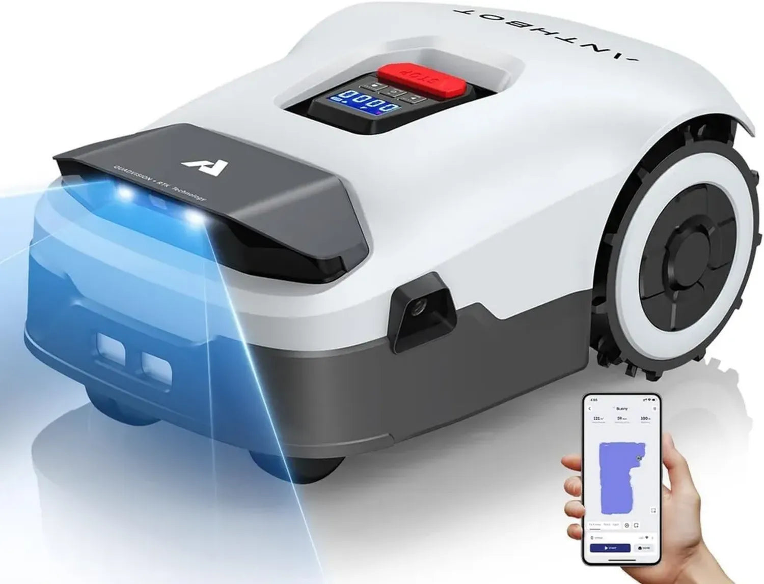 Tondeuse Robotisée Avancée 3600㎡ avec RTK et Vision IA - Cartographie Automatique, Multi-Zones, Antivol