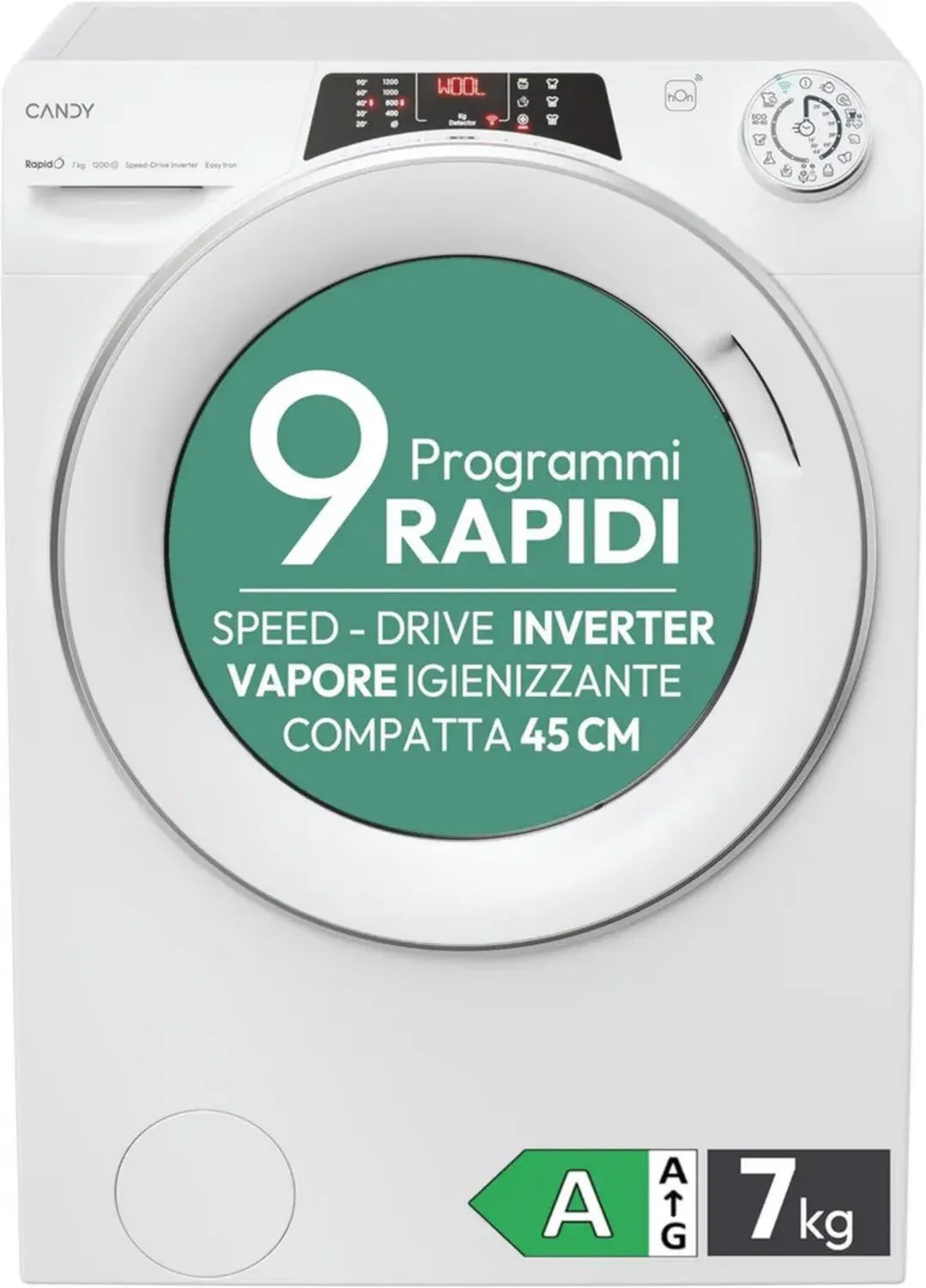 Machine à laver Candy RO41274DWMST/1-S, capacité 7 kg, 1200 tr/min, blanc