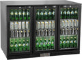 Arrière-Bar 3 Portes METRO Professional GBC3003, Aluminium et Verre, 308L, Froid Ventilé, Noir, Pour Cafés et Restaurants