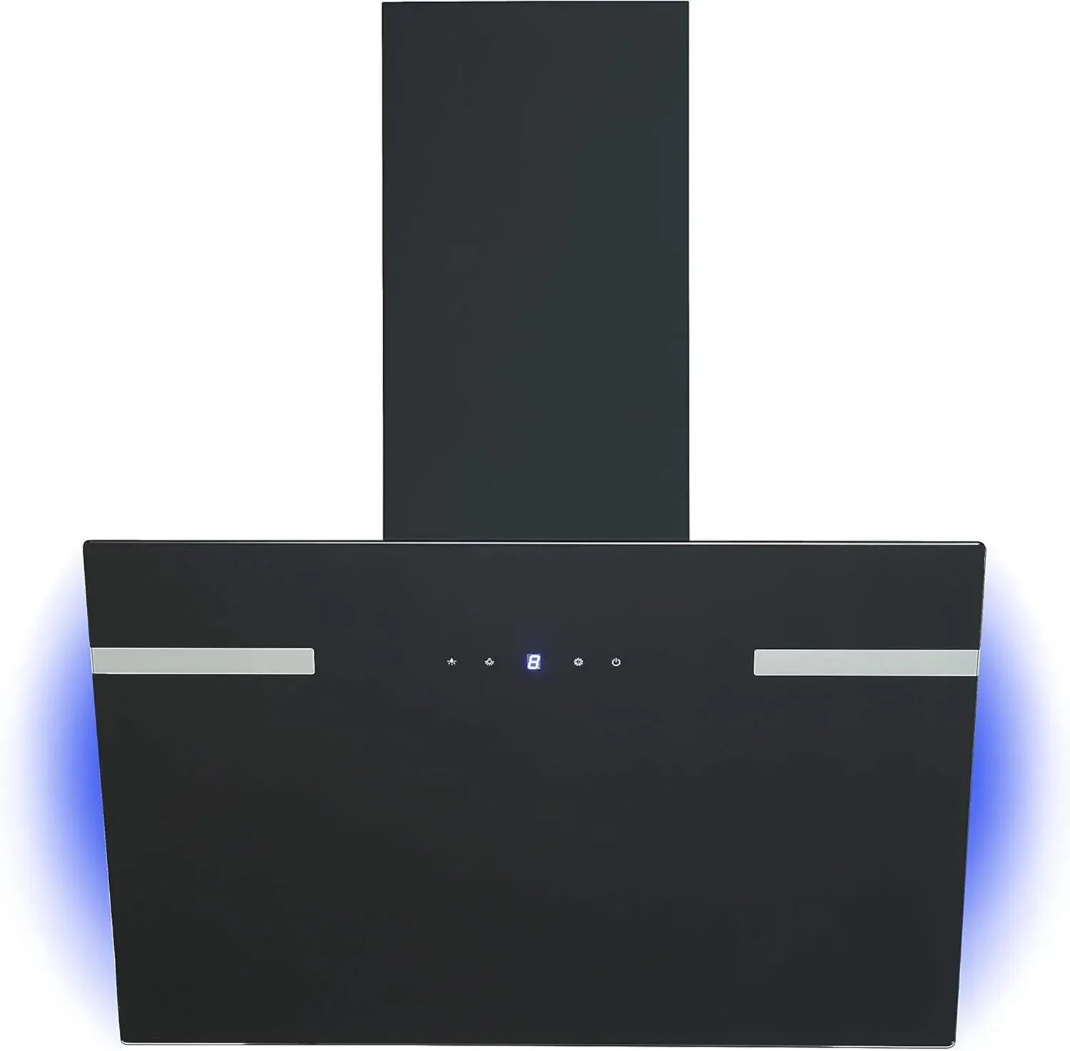 Hotte murale 60 cm Respekta, écran en verre noir, extraction et recyclage, A+, silencieuse