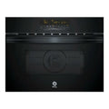 Balay Four Compact Inox 45cm avec Micro-ondes et 15 Programmes, Nettoyage Aqualisis, Design Verre Noir