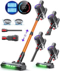 Aspirateur Balai Sans Fil Puissant avec Double Batterie, 45KPa, Écran LED, Autoportant