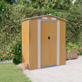 Abri de Jardin en Métal Galvanisé 192x108x223 cm, Couleur Marron Clair