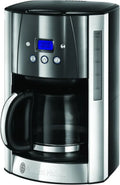 Russell Hobbs Cafetière Luna Grise - Technologie WhirlTech, 12 Tasses, Programmable