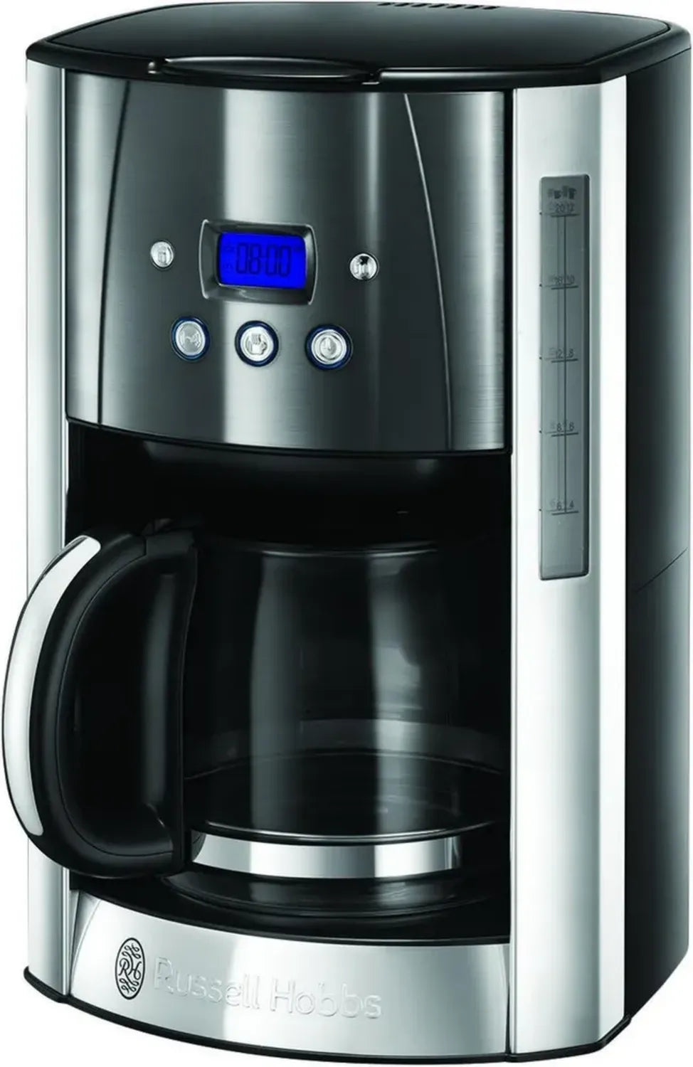 Russell Hobbs Cafetière Luna Grise - Technologie WhirlTech, 12 Tasses, Programmable