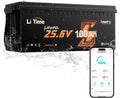 Batterie LiFePO4 24V 100Ah avec Bluetooth et Protection Basse Température, Plus de 4000 Cycles, Idéale pour Caravanes