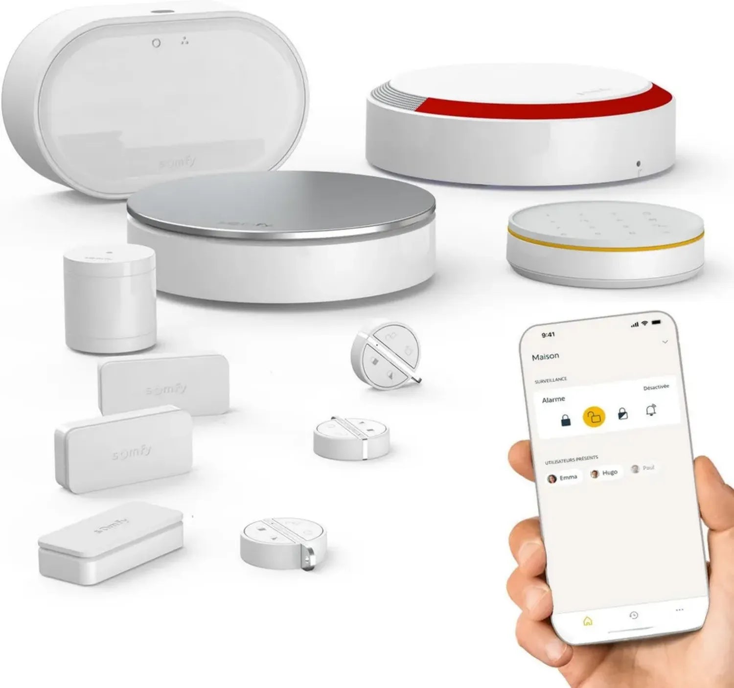 Système d'Alarme Maison Somfy, Détection Avancée, Compatible Alexa et Google