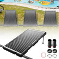 Kit de 3 chauffages solaires pour piscine - Connexion 50 mm - Chauffe-eau, piscine et douche extérieure - 111,5 x 66 x 6,5 cm - Noir