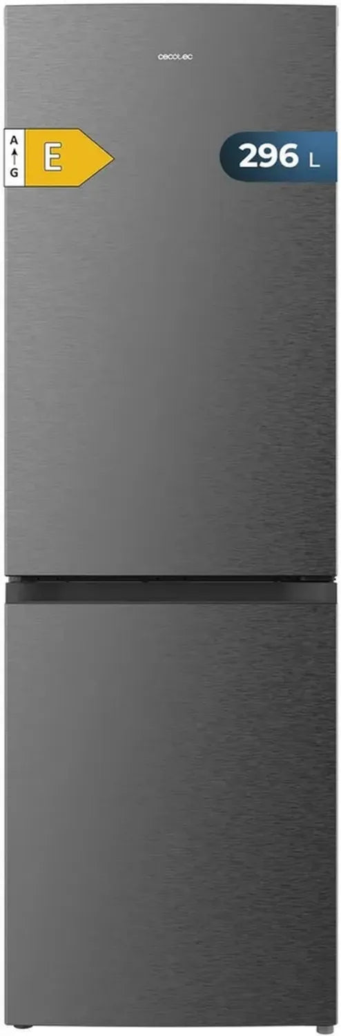 Réfrigérateur Combiné Cecotec 296L avec Éclairage LED et Inox Foncé