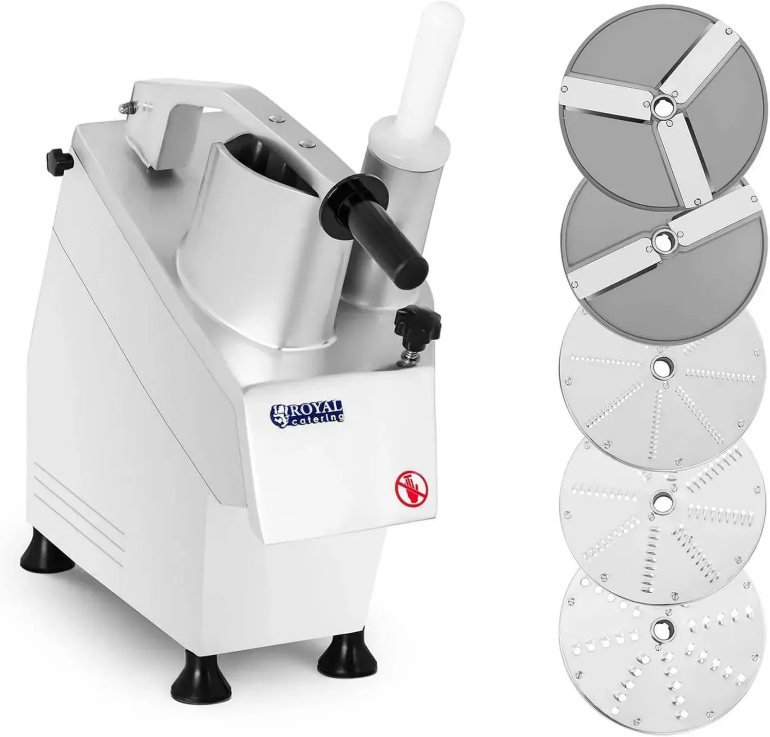 Robot Coupe-légumes Royal Catering 550W avec 5 Disques en Aluminium