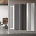 Radiateur Mural Vertical Stella 480x1600 mm Blanc, Raccordement Central, Panneau Acier Sleek, Chauffage à Eau Chaude
