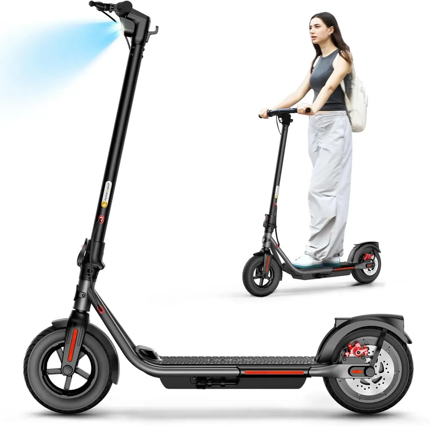 Trottinette Électrique Adulte 10 Pouces, 36V 7.8Ah, 32km Autonomie, 25km/h, Doubles Freins, Pneus Résistants, Éclairage Auto, Écran LCD, Pliable, Noir