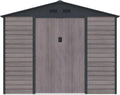 Abri de Jardin en Acier Galvanisé Gris Effet Bois 8,94 m² - Modèle ADELMO