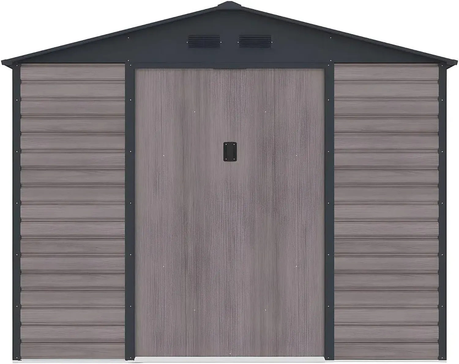 Abri de Jardin en Acier Galvanisé Gris Effet Bois 8,94 m² - Modèle ADELMO