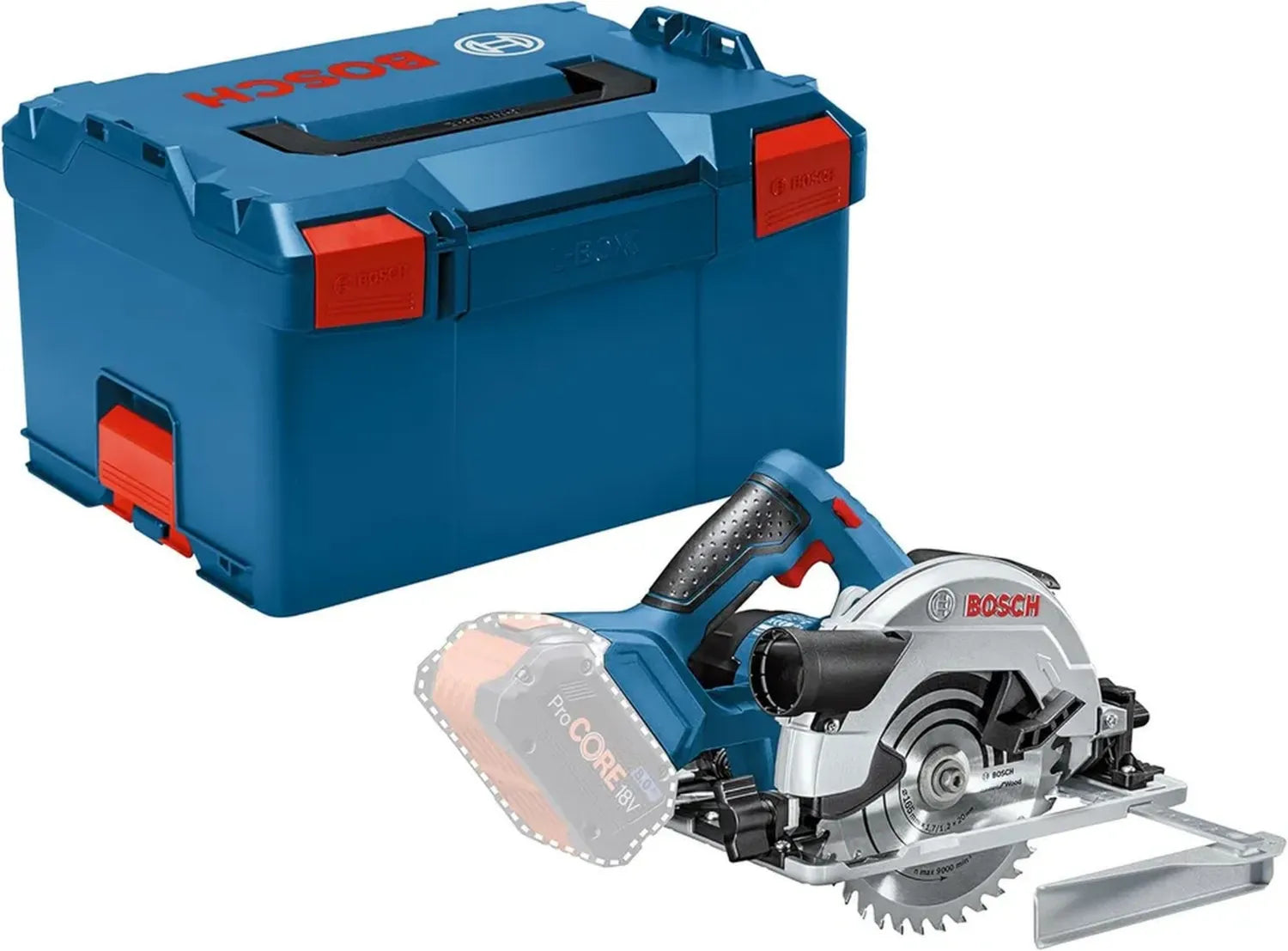 Scie Circulaire Sans-fil 18V Bosch Professional GKS 18V-57 G, Lame 165 mm, Coupe 57 mm, avec L-BOXX