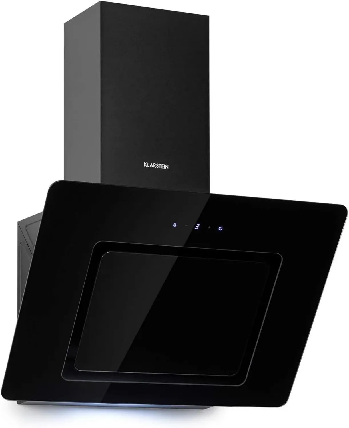 Hotte Aspirante Klarstein Sofia 60 cm - Éclairage LED, Contrôle Facile, Conception Épurée, Recyclage de l'Air, Débit 300m³/h, Façade en Verre, Noire