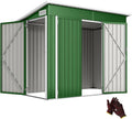 Outsunny Abri Métallique pour Jardin 2,7 m² avec Porte Triple, Serrure et Ventilation - Vert