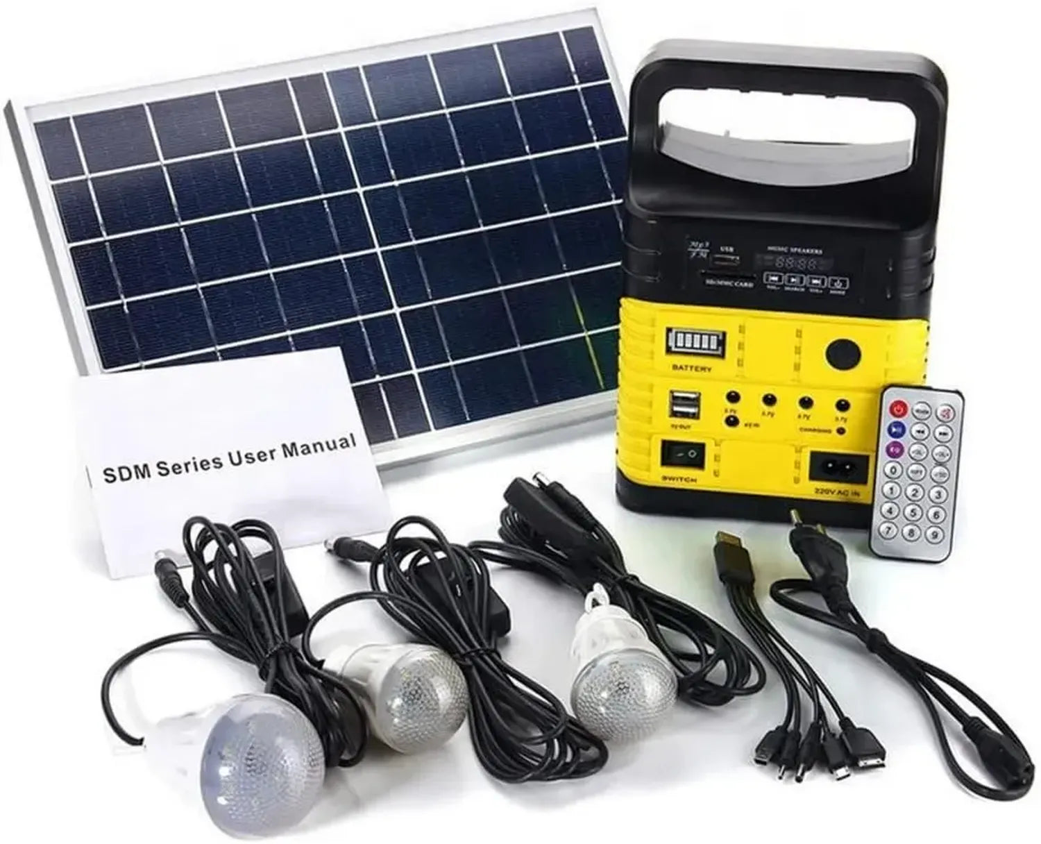 Générateur Solaire Portable 7500mAh avec Panneau Solar, Double USB 5V et LED pour Camping et Extérieur