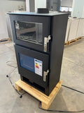 Poêle à bois haute efficacité avec four intégré en acier inoxydable - 9 kW