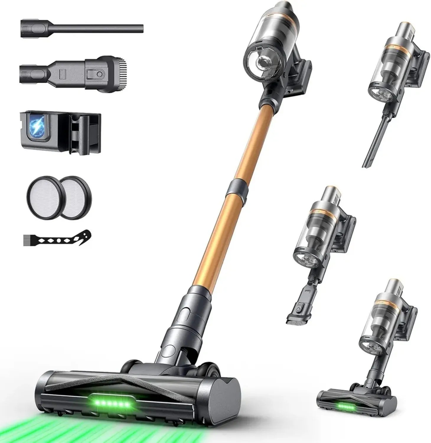 Aspirateur Balai sans Fil 650W, Puissant 65000Pa, Autonomie 70min, Support Mural Rechargeable, Brosse Anti-emmêlement, Écran Tactile OLED, Idéal pour Tapis, Sols Durs, Poils d'animaux