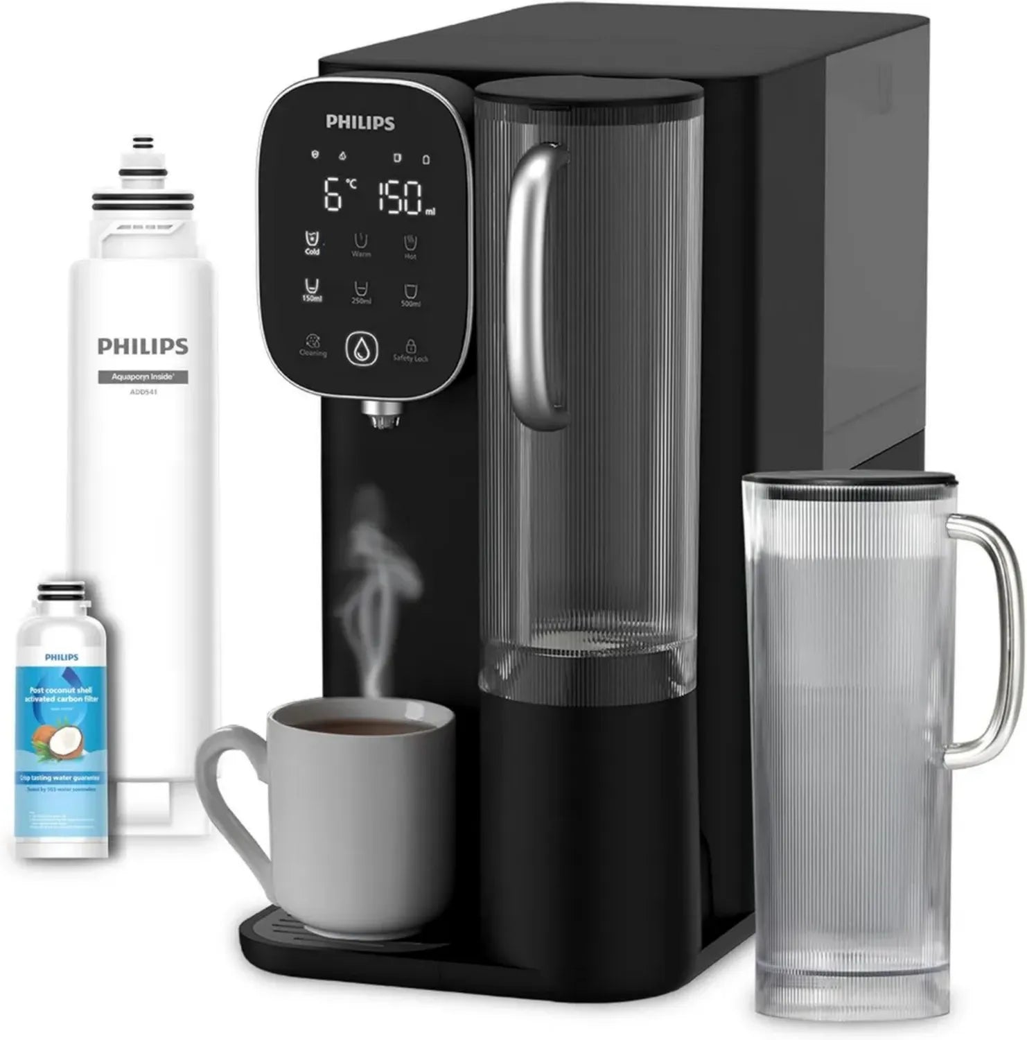 Philips Machine d'Osmose Inverse ADD6912BK/10, Eau Chaude et Fraîche Immédiate, Élimination de 110 Substances, Filtre Durable 1 An