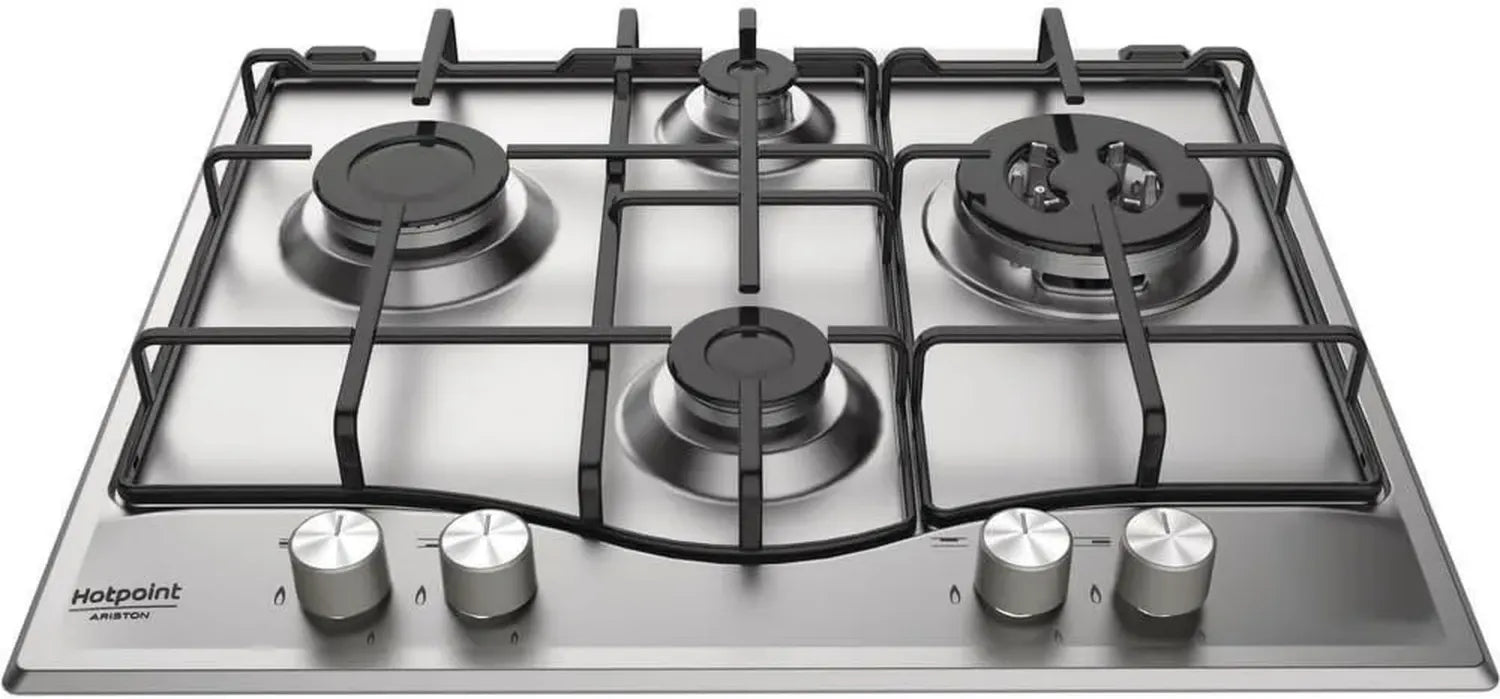 Plaque de Cuisson Gaz Hotpoint-Ariston en Inox, 60 cm