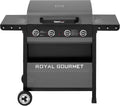 Barbecue à gaz 4 brûleurs Royal Gourmet, 10 KW, avec tables pliantes et panier, pour jardin et extérieur, noir