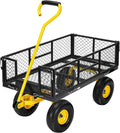 Chariot de Jardin Extérieur 400 kg avec Poignées Réglables et Pneus Amovibles - Noir