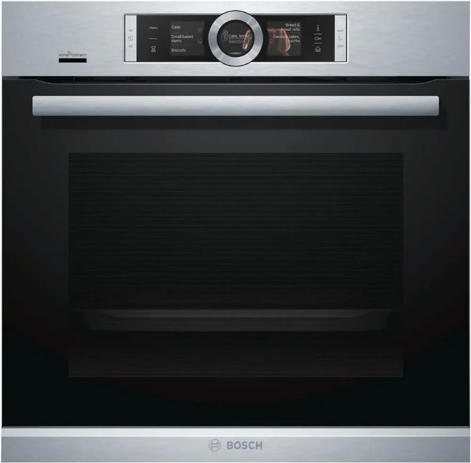 Four encastrable Bosch HRG6769S6 - Multifonction pyrolyse avec chaleur tournante, 71L, Classe A, inox, rails télescopiques, vapeur intégrée, porte froide
