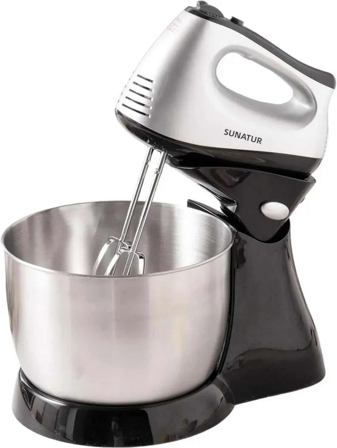 Batteur Électrique 2-en-1 avec 3 Accessoires, 300W, 5 Vitesses, Bol en Acier Inoxydable 3,5L