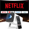 Projecteur Vidéo Portable 4K UHD, WiFi 6 Bluetooth 5.4, Android 13, Compatible Netflix, LYNCAST N300