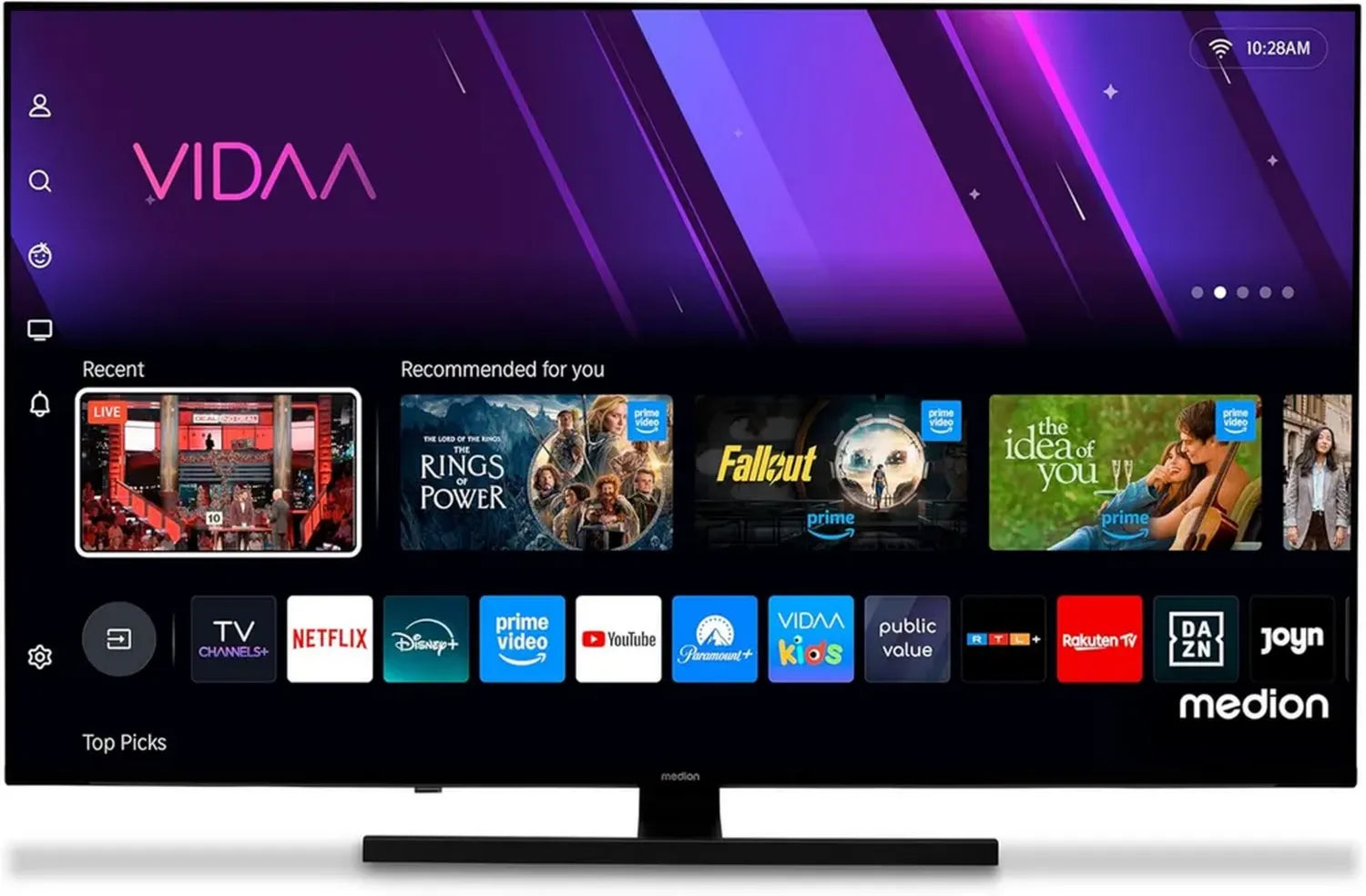 Téléviseur 50 Pouces 4K QLED MEDION avec HDR et Smart TV